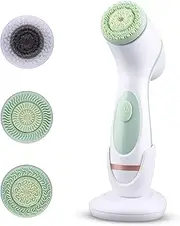 Facial Cleansing Brush, CkeyiN 3 in 1 Electric Exfoliating Spin Cleanser Device USB Rechargeable and Waterproof Exfoliation Rotating Spa Machine Facial Cleanser Massager for Women