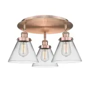 Innovations Lighting 916-3C-10-20 Cone Flush Cone 3 Light 20"W - Copper