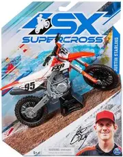 SX: Supercross 1:10 Die Cast Motorcycle - Justin Starling (Red & White)