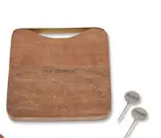 Mud Pie Square Say Cheese Board and Markers Set Mango Wood