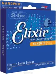 Elixir Strings Electric Guitar Strings w NANOWEB Coating, Super Light 12002