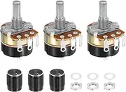 uxcell 3 Pack WH138 Potentiometer 250K Ohm Single-Joint Variable Resistors 3 Terminals Linear Taper Rotary with Knob Cap for Audio Volume Control
