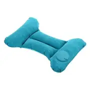 Inflatable Travel Pillow, Lumbar Support Travel Flights Cushion Teal Blue