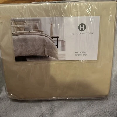 Hotel Collection Metallic Stone Bed Skirt King 16" Drop Sand $150