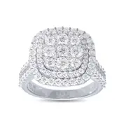 Meera Square Halo Ring with 2.00ct of Laboratory Grown Diamonds in 9kt White Gold
