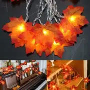 2 Pack Fall Thanksgiving Halloween Leaf String Lights, Total 40FT 80 LED USB New