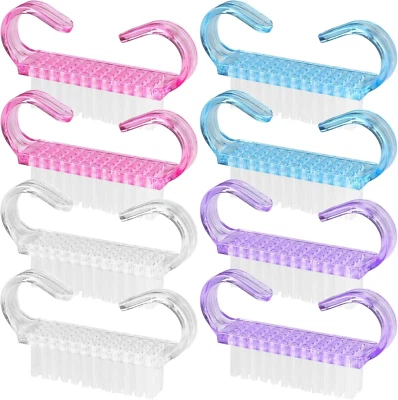 8 Pcs Nail Brushes, Nail Cleaning Brush Plastic Handle Scrubbing Brush Eco Frien