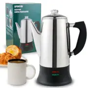 Electric Coffee Percolator with ETL Approval Stainless Steel Coffee Maker wit...