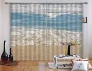 3D Beach sea 4 Blockout Photo Curtain Printing Curtains Drapes Fabric Window AU
