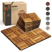 10 Pcs Interlocking Deck Tiles 12" x 12" Patio Flooring Outdoor Waterproof Ac...