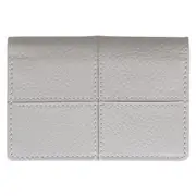 Filofax Classic Stitch Soft Leather Business Card Holder Wallet Storage Grey