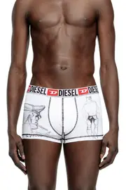 [Diesel] Diesel - Boxer shorts with sketch-effect print - Trunks - Man - White M White