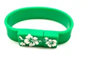Flash Drive Memory Stick USB Silicone Bracelet Wrist PenDrive GREEN Memory 8GB