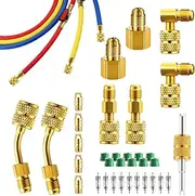 Small Split AC Adapter Pack, Brass Air Conditioner Fittings, Multipurpose R410A Refrigeration Adapter for HVAC Systems