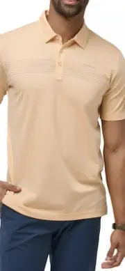 NWT Travis Mathew Prestige Performance Yellow Cliff Diver Golf Polo Mens XXL
