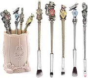 【2 Color Options】 Harry Gifts Potter Metal Makeup Brushes Set Gifts Wi-zard Wand Makeup Brushes Set for Women Magic Eye Shadow Eyeliner Blending Lip Brush - Brushes Holder Pot Not Included