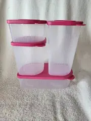 Tupperware Fresh 'N Cool Storage Containers Set of 4-NEW Dark Pink