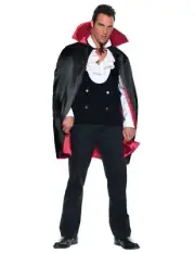 Satin Cape Deluxe Reversible 38 Inch Adult Costume Rich Red Lining Underwraps