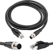 M12 A Coded 8 Pin to RJ45 Cable Cat5e Industrial Ethernet Shielded Cable M12 to RJ45 Sensor Actuator Cable for Cognex and Automation Application SFTP 26AWG 2M