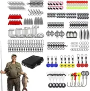 Fishing Gear Kit - Bass Fishing Kit,Weights Sinkers, Beads, Hooks Fishing Gear and Equipment for Trout, Bass, Crappie