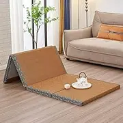 Japanese Tatami Floor Mattress 3cm Thick- Coconut Fiber Foldable Floor Bed Futon Pad for Yoga/Guest Bed/Mini Home(Brown,90x200cm(35x79inch))