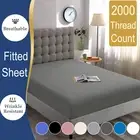 2000TC Fitted Sheet Ultra Soft Deep Pocket King/Queen/Double/K Single/Single Bed