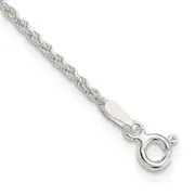 9 Inch Sterling Silver 1.5mm Solid Rope Chain Anklet