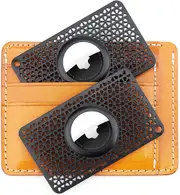 [Ultra Thin] 2 Pack Airtag Card Case for Purse, Handbag, Backpack Wallet, Clutch, Slim Airtag Holder, 0.1 Inch Thickness (Black)