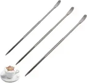 3 pc Coffee latte foam art pen needle stainless barista tool stainless steel pen