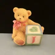 Cherished Teddies Bear With ABC "J" Letter Block 158488J 1995 - No Box