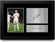 HWC Trading FR A4 Jack Harrison Leeds United Gifts Printed Signed Autograph Picture for Football Fans and Supporters - A4 Framed