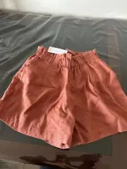 SABA Llia Linen Short Orange Women's RRP $159 XS