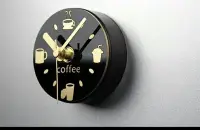 在飛比找Yahoo!奇摩拍賣優惠-咖啡飲料餐具休閒冰箱鐘 創意磁鐵吸冰箱貼時鐘錶 留言貼吸粘掛
