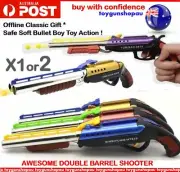 TOY GUN DOUBLE BARREL BEST KIDS SAFE TOY GUN PISTOL SOFT SAFE AMMO DOUBLE BARREL