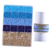 3020pcs Clay Beads for Bracelet Making, 4 Colors Clay Beads for Jewelry Blue
