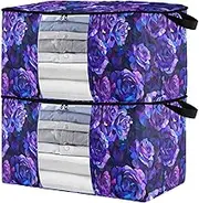 sanluoli 60L 2 Pack Under Bed Shoe Storage Containers with Reinforced Handles, clear window Clothing Storage For Closet