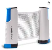 Pro-Spin Table Tennis Retractable Net with Mesh Bag 2 Paddles 3balls NWT