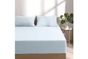 Dreamaker Superfine Washed Microfibre Combo Fitted Sheet Set Ice Blue