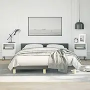 Bedroom Furniture Bed Frame Without Mattress Dark Grey Double Fabric