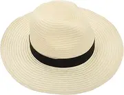 [BESPORTBLE] Wide Brim Foldable Sun Hat for Women Portable UV Protection Cap for Beach Stylish and Romantic Couple Summer Visor Hat for Travel and Outdoor Activities White