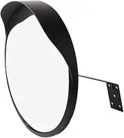 Mellisso Convex Mirror-Adjustable Acrylic Mirror-Wide View Garage Mirror for Parking,Traffic,Warehouse,Blind Spot,Office Black