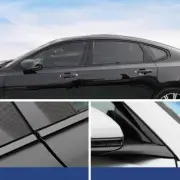 Car Window Frame Strip Cover Trim 10PCS Fits For Volvo S90 17-2023 Black steel W (for: Volvo)