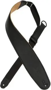 Levy's MRH4GF-BLK Garment Leather Guitar Strap - Black (2-pack) Bundle