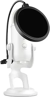 Liyirui Professional Microphone Pop Filter For Any Other Microphone, Dual Layered Wind Pop Screen With Flexible 360° Gooseneck Clip Stabilizing Arm