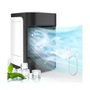 Evaporative Portable Air Cooler, 100° Oscillating Mini Air Conditioner, 3 S