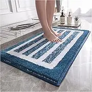 Non Slip Bath Mat Modern Anti-Slip Bath Mat Fashion Striped Floor Mat Water Absorption Bathroom Entrance Door Mat Bedroom Kitchen Hallway Doormat Non Slip Mat (Color : Blue, Size : 60x90cm)