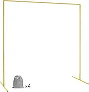 Wedding Arch Backdrop Stand Metal Backdrop Stand Wedding Arch Flower Display Stand Balloon Arch Kit Decoration Background Birthday Party Stand Frame (Adjustable: 1M or 2M), Gold