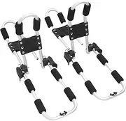 Pyhodi Heavy Duty Kayak Rack, Easy to Carry Kayak Canoe Boat Surf Ski for Surfboard Paddleboard Canoe Rooftop J Bar Carriers Holder Folding Adjustable Roof Top Mount Carrier