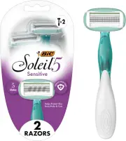 Soleil Sensitive Advanced Women'S Disposable Razors with 5 Blades, Designed for
