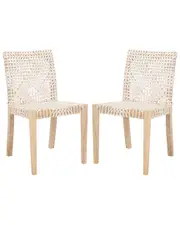 Safavieh Set of 2 Tyria Leather Dining Chairs